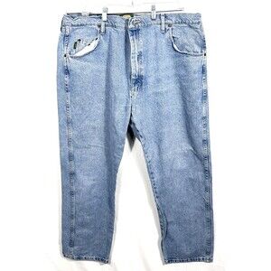 Cabelas Blues Jeans 42x29 Blue Pants Relaxed Light Faded Denim Tag Workwear